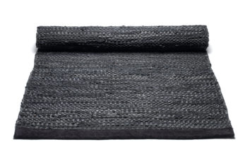 czarny dywan skórzany z recyklingu leather Black 0023
