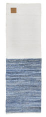 niebiesko biały dywan dżinsowy z recyklingu 80x240 White Tee & Jeans 0044