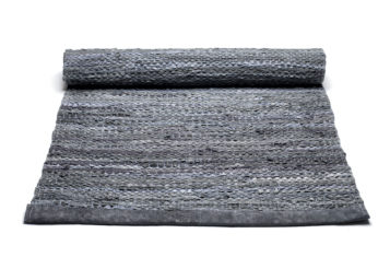 szary dywan skórzany z recyklingu Leather Dark Grey 0022