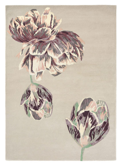 beżowo filoletowy dywan w kwiaty Tranquility Beige 56001