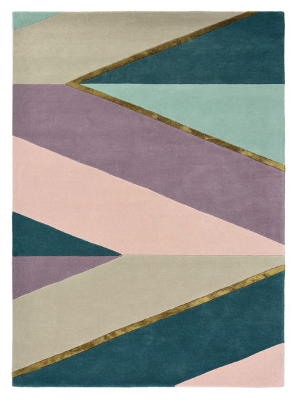 beżowo fioletowy dywan geometryczny Sahara Pink 56102