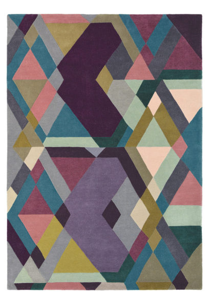 kolorowy dywan geometryczny Mosaic Light Purple 57605