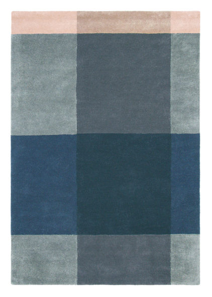 niebieski dywan geometryczny Plaid Grey 57804
