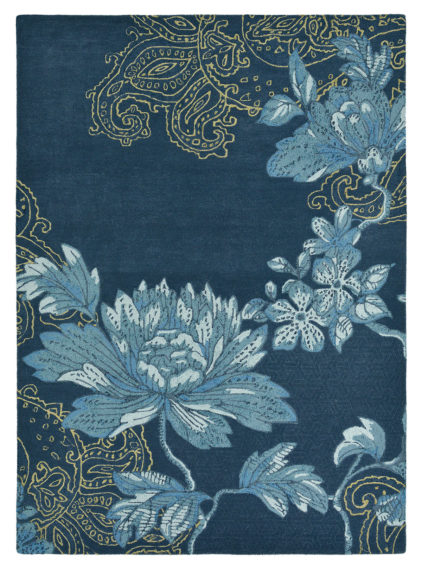 niebieski dywan w kwiaty Fabled Floral Navy 37508