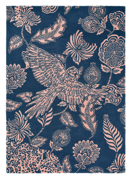 niebieski dywan w kwiaty Loran Navy 56308