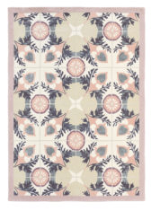 różowo beżowy dywan w ornament Violet Light Green 57301