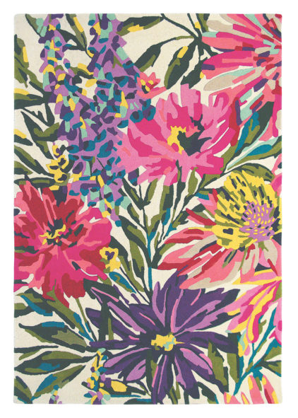 różowo fioletowy dywan w kwiaty Floreale Fuschia 44905