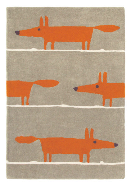 szaro pomarańczowy dywan dziecięcy Mr Fox Cinnamon 25303