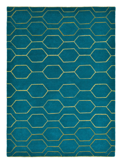 turkusowy dywan geometryczny Arris Teal 37307