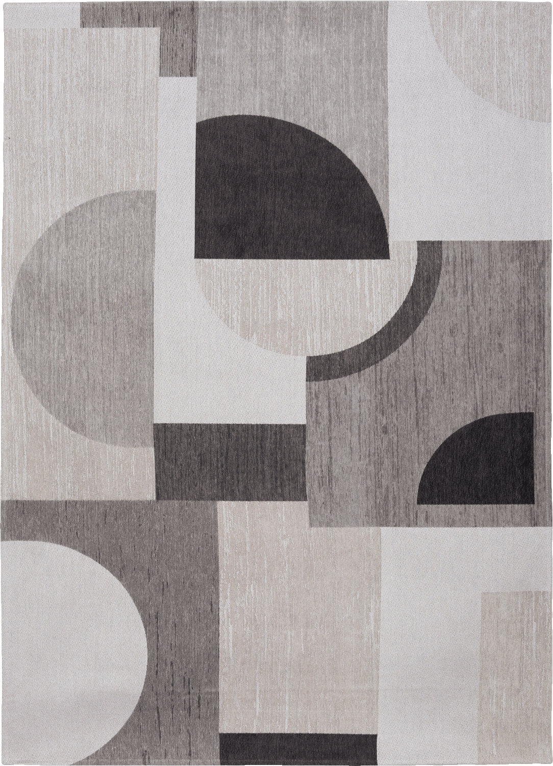 Modern white-gray-black rug - BAUHAUS WHITE 9157