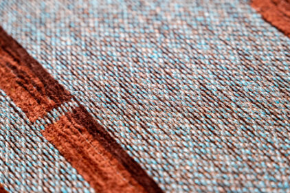 Nowoczesny brązowo szary dywan ze wzorem bambusa - BAMBOO 9165 - struktura