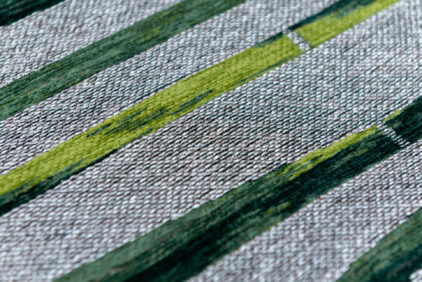 Nowoczesny zielono szary dywan ze wzorem bambusa - BAMBOO 9166 - struktura