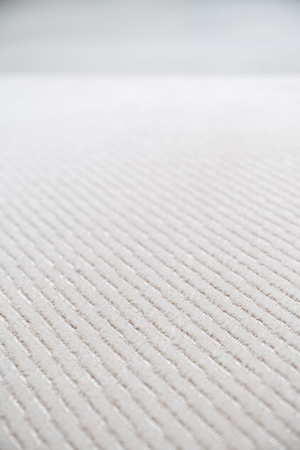 Nowoczesny biały dywan ze wzorem suchego japońskiego ogrodu - NIHON 9167 - z bliska