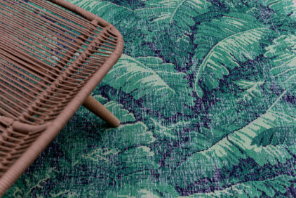 Nowoczesny zielony dywan w liście - MANAUS 9177 - kolor