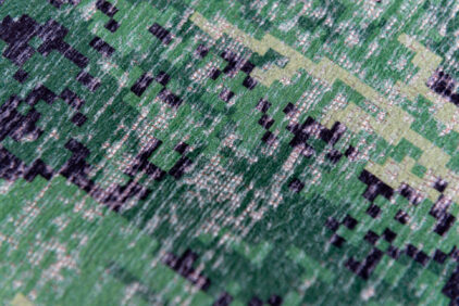 Nowoczesny zielony dywan w liście - MANAUS 9177 - struktura