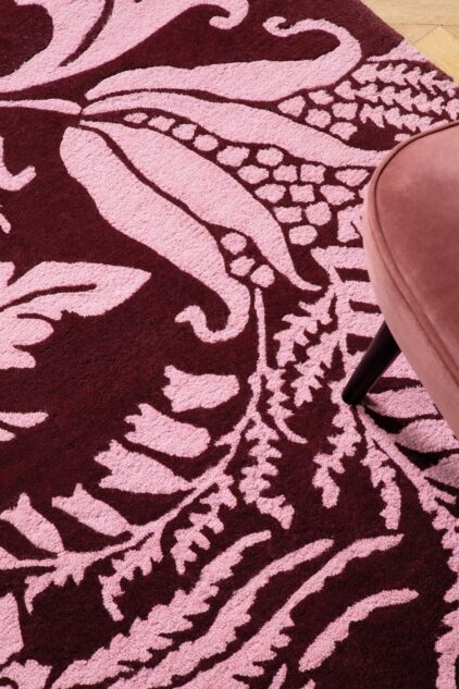 dywan różowy, dywan wełniany, dywan do salonu, dywan elegancki, dywan barokowy