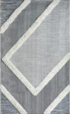 Szaro beżowy dywan geometryczny na Balkon/Taras - BOHO CM9221 - widok z góry