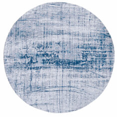 Nowoczesny biało-niebieski okrągły dywan Louis De Poortere