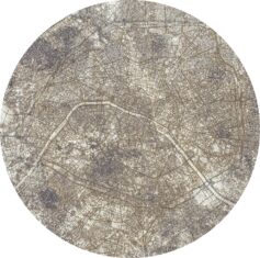 Okrągły Szary Dywan Nowoczesny - CITIES PARIS SPACE TRIP ROUND 9322 - widok z góry