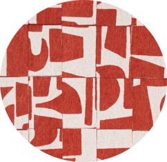 Okrągły Geometryczny Beżowo Czerwony Dywan - PAPERCUT RUST ROUND 9364 - widok z góry