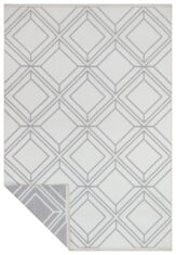 Dwustronny biało-szary geometryczny dywan Carpets & More