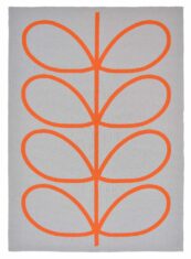 Zewnętrzny szary dywan w pomarańczowe liście Orla Kiely